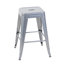 Tabourets de bar sans dossier en métal argenté antique, hauteur du comptoir (lot de 4), démontables, faciles à nettoyer, structure pour la cuisine et la maison, non empilables, design gain de place, montage facile, imperméables