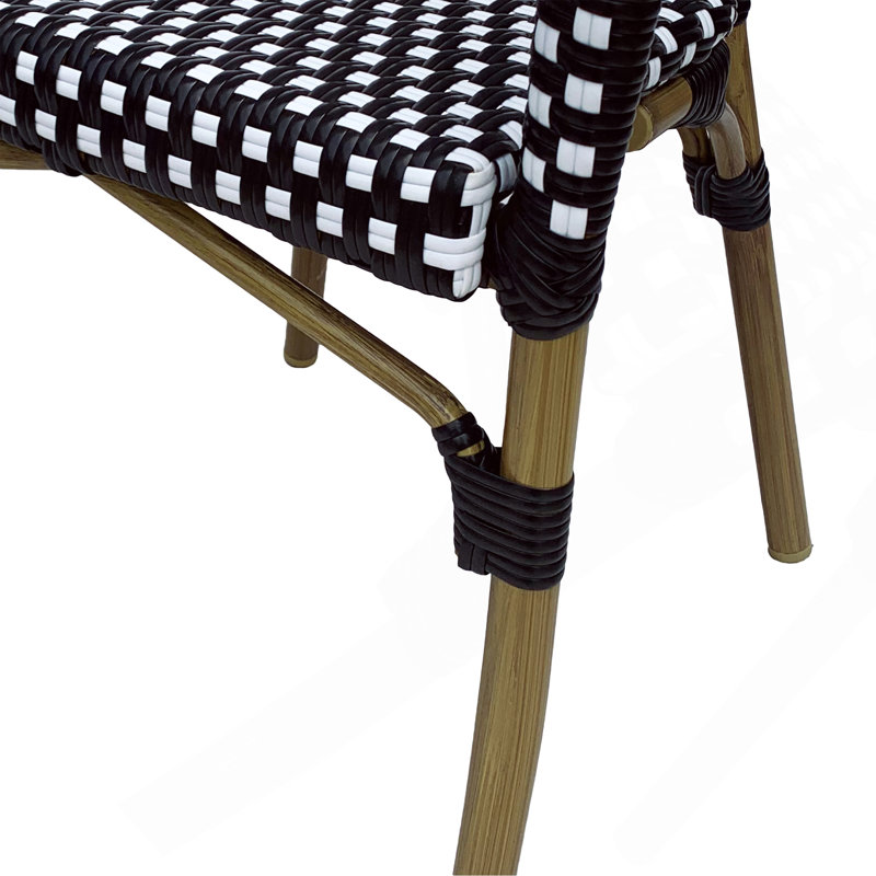 Chaise bistro (ensemble de 2), Blanc/Noir