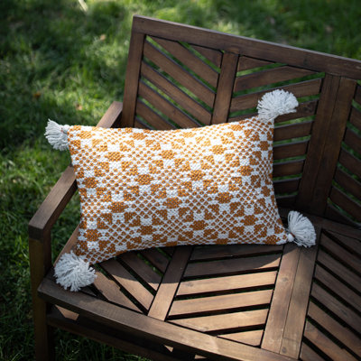 Fringed Outdoor Throw Pillow