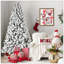 Arbre de Noël floqué pré-éclairé avec 300 lumières blanc chaud UL - 779 pointes en PVC, fil à mémoire dépliable, assemblage facile et support en métal stable, décor des Fêtes enneigé-1997951872