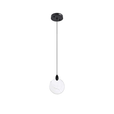 Avery 6 inch Crystal Pendant in Black