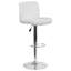 Contemporary Vinyl Adjustable Height Barstool with Rolled Seat and Chrome Base-2059449261