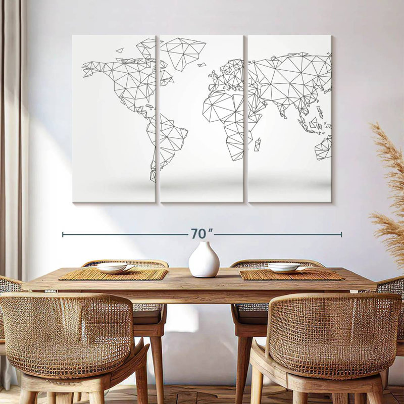 Carte du monde de la connectivité abstraite Aliaz, H 20 po x l 33 po