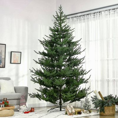 Arbre de Noël artificiel 9 pieds, arbre de Noël articulé en pin avec 1939 branches réalistes, base en acier, ouverture automatique