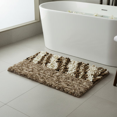 Haight Poly-Cotton Handwoven Bath Mat Tan - Tonal