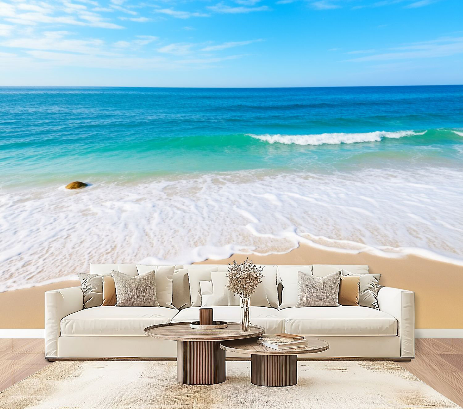 Red Barrel Studio® Peel and Stick Wallpaper Serene Ocean Waves Rolling ...