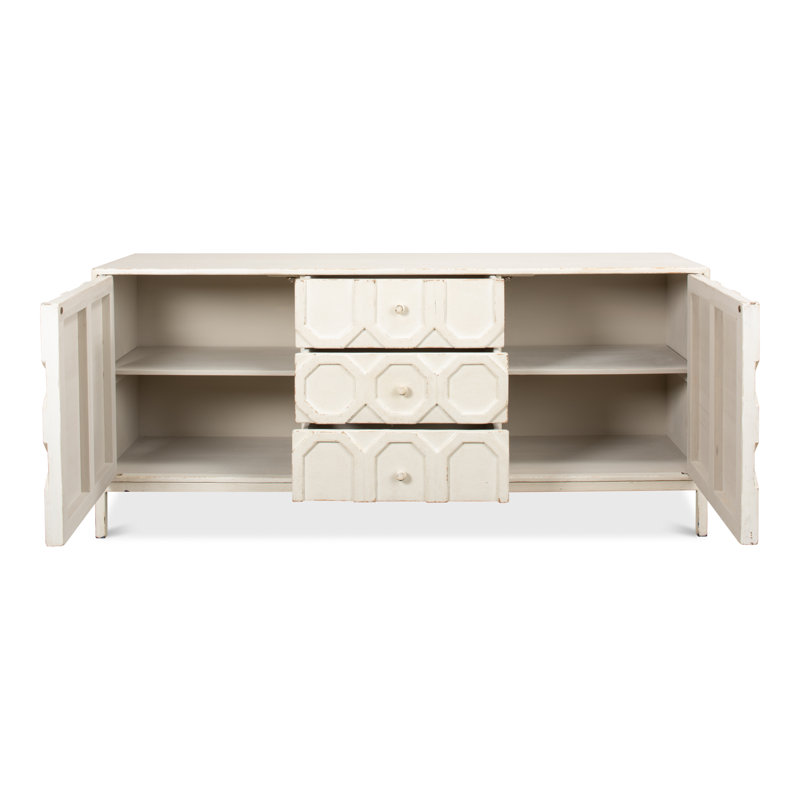 Becket 74'' W Solid Wood Sideboard, Antique White