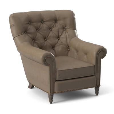 Fauteuil en cuir capitonné de 35,5 po de large Kirby