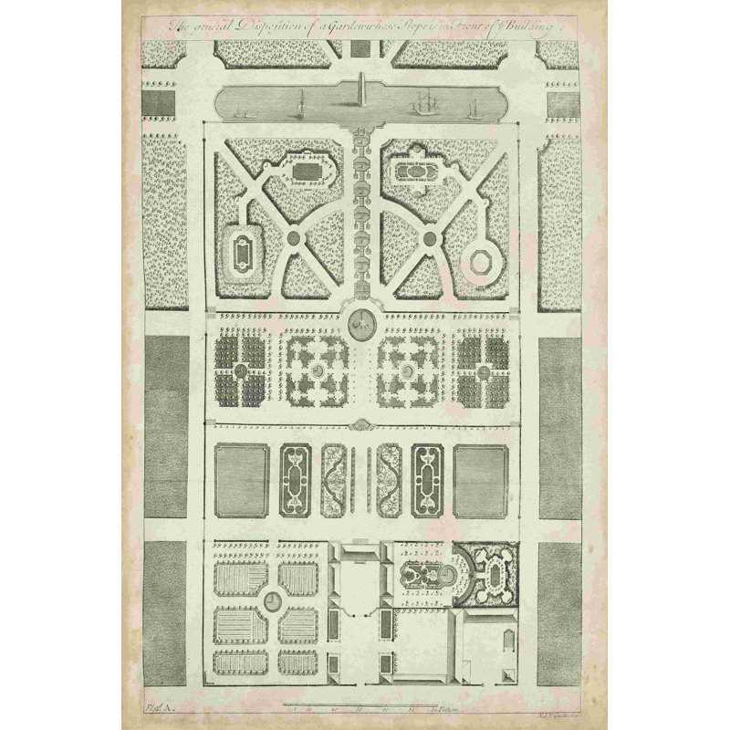 Antique Garden Design III, L 12 po x H 18 po