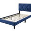 Lit avec tête de lit réglable 1pc, meubles de chambre à coucher en velours pour les jeunes, cadre de lit-1872152714-1872152716