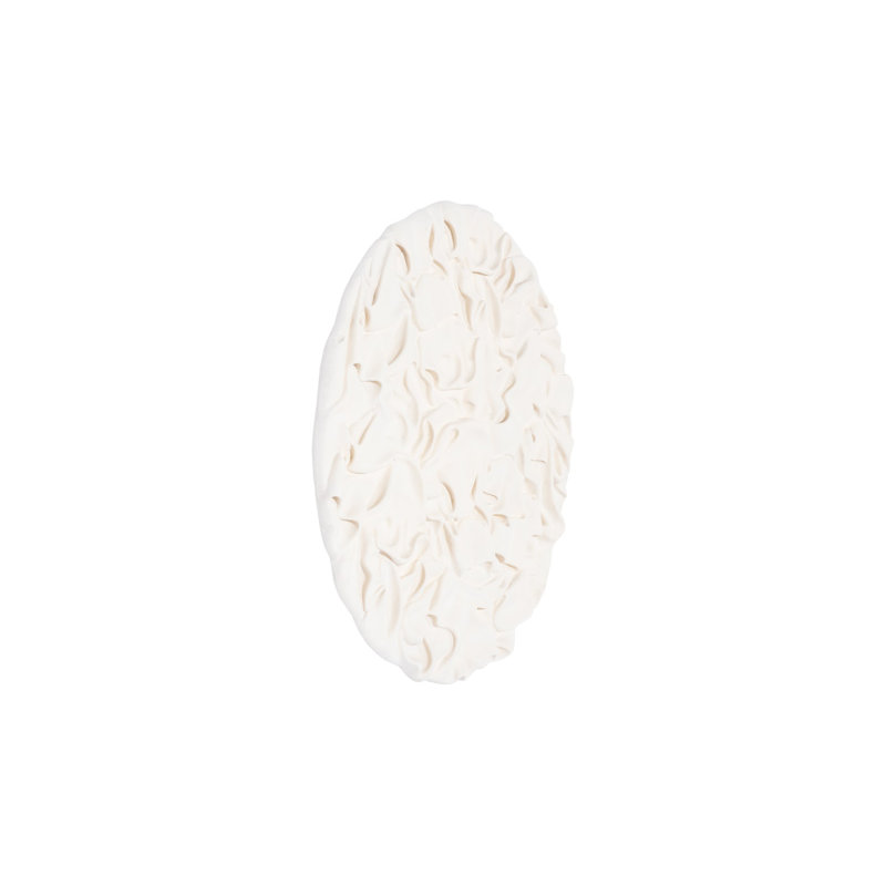 Drape Round Wall Art, White Stone