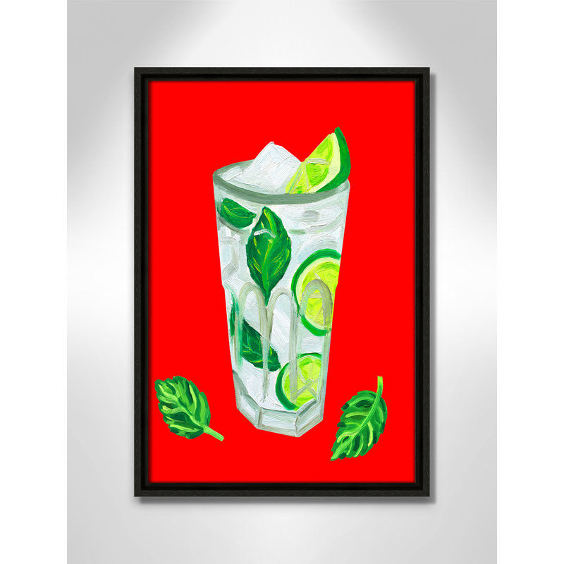 «Mojito Extra Mint Print» par Straker, H 19,5 po x l 13,5 po, Flottant espresso