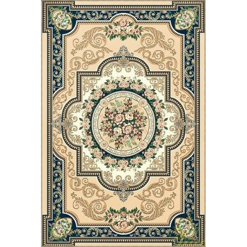 Starry Yellow Toned Creative Geometric Modern Decorative Rug, Square 3'3" Rug Pad Included