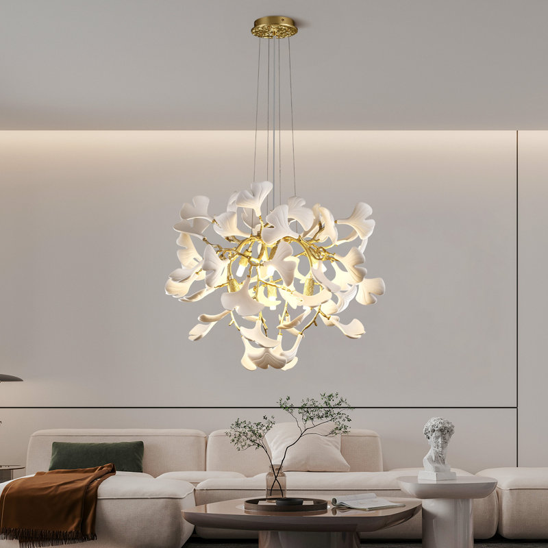 10-Light Dimmable LED Ceramic Chandelier
