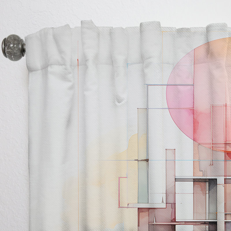 Glenshire Constructivism Spatial Dynamics Interplay - Rideau moderne - Velours obscurcissant - 1 panneau, L 52 po x L 108 po