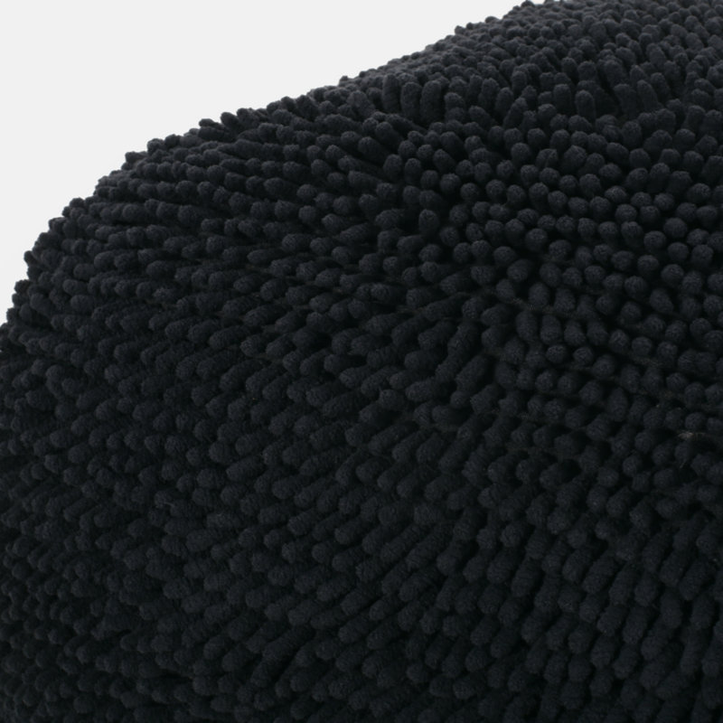 Pouf carré en microfibre, Gris anthracite