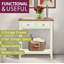 Eddie Console Table (Oak Top and Green-Off White Frame)-96679980