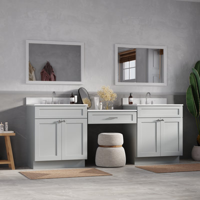 91'' Double Bathroom Vanity with Quartz Top