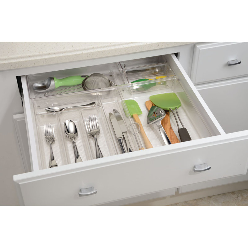 Linus 2" H x 13.75" W x 10.75" D Flatware & Kitchen Utensils Drawer Organizer