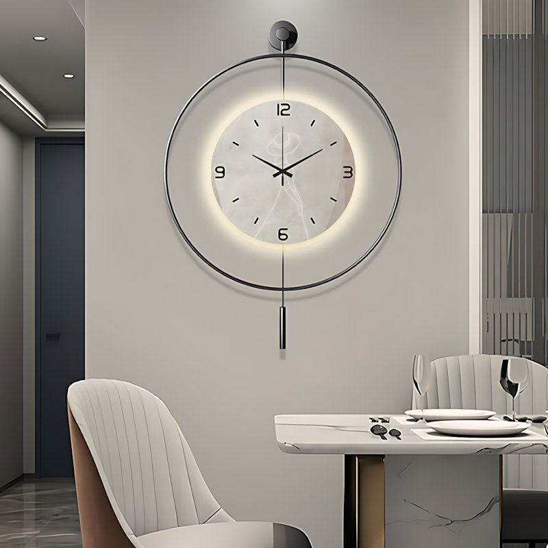 Horloge murale 24 pouces moderne d'inspiration espagnole avec design minimaliste pour le salon et la salle à manger