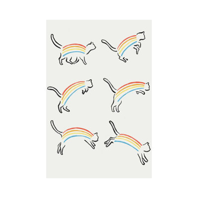 Rainbow Cats by Lim Heng Swee - Wrapped Canvas Painting