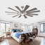Ventilateur de plafond industriel moderne à 12 pales avec lumière et télécommande pour espaces intérieurs / extérieurs couverts-819087415-819087420-819087418