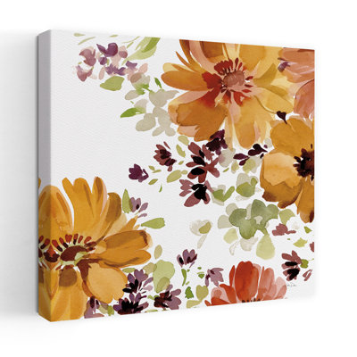 «Autumn Joy VI», art contemporain abstrait de marguerite de chrysanthème tournesol
