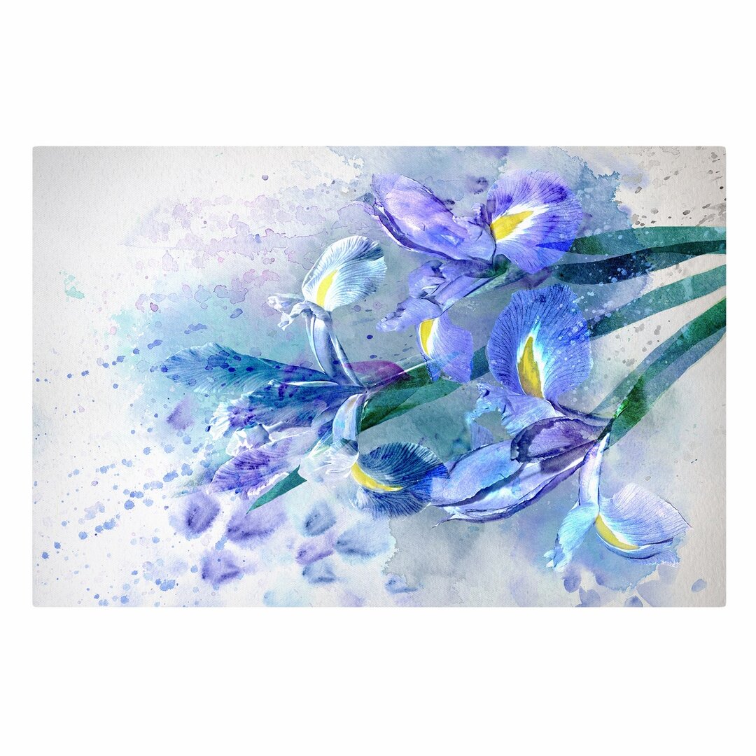 Leinwandbild Aquarell Blumen Iris