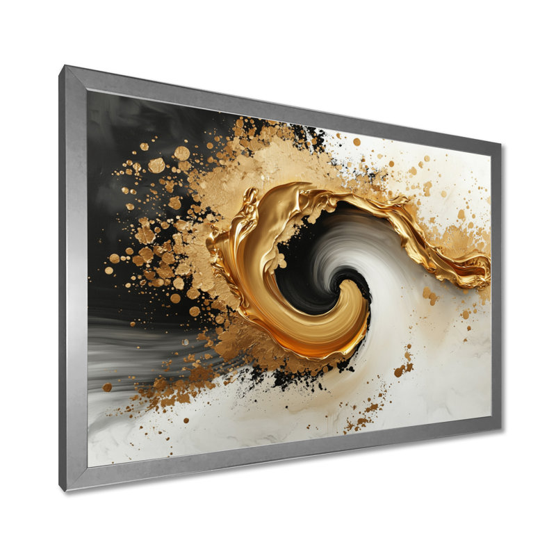 Vagues transitionnelles Goldern, Argent argent, Reproduction encadrée d'une seule photo, H 12 po x l 20 po