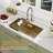32" L x 19"W Undermount kitchen Sink Gold Stainless Steel Single Bowl Kitchen Sink with Bottom Grid-124064480-124064482