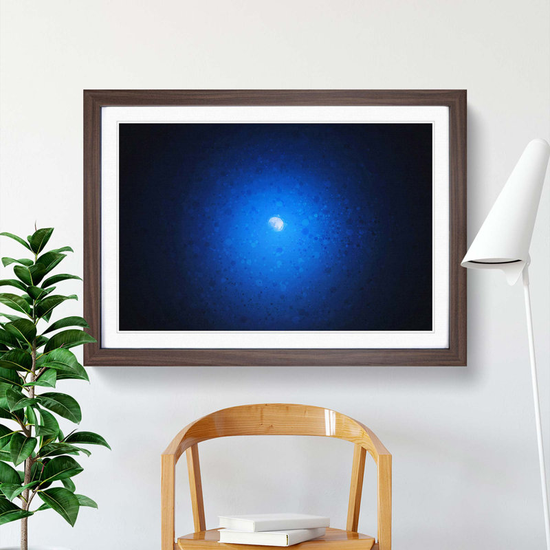Half Moon in Abstract - Picture Frame Graphic Art Print, Walnut Framed, 48cm H x 65cm W x 2cm D
