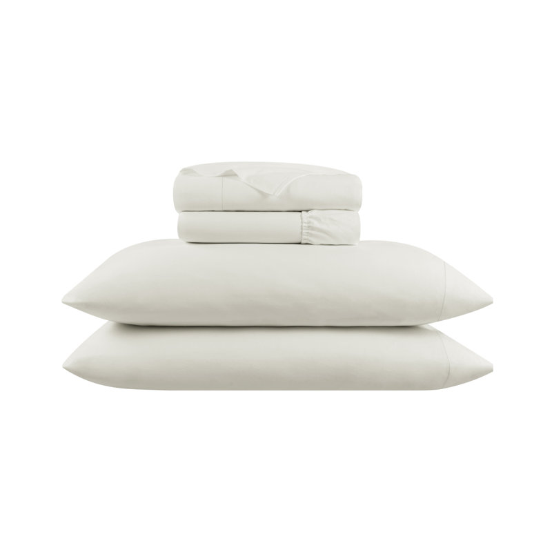 King 4 pc Sheet Set Off White, King Sheet Set + 1 Fitted Sheet + 2 Pillowcases, White