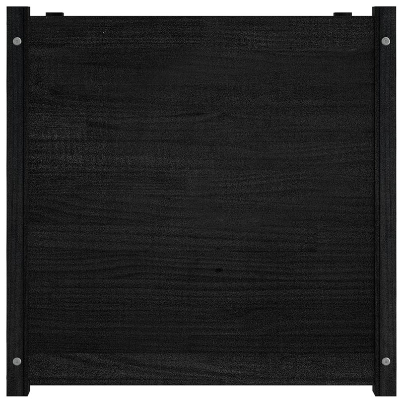 Lisbon Wood Pot Planter, Black, 27.6" H x 27.6" W x 27.6" D