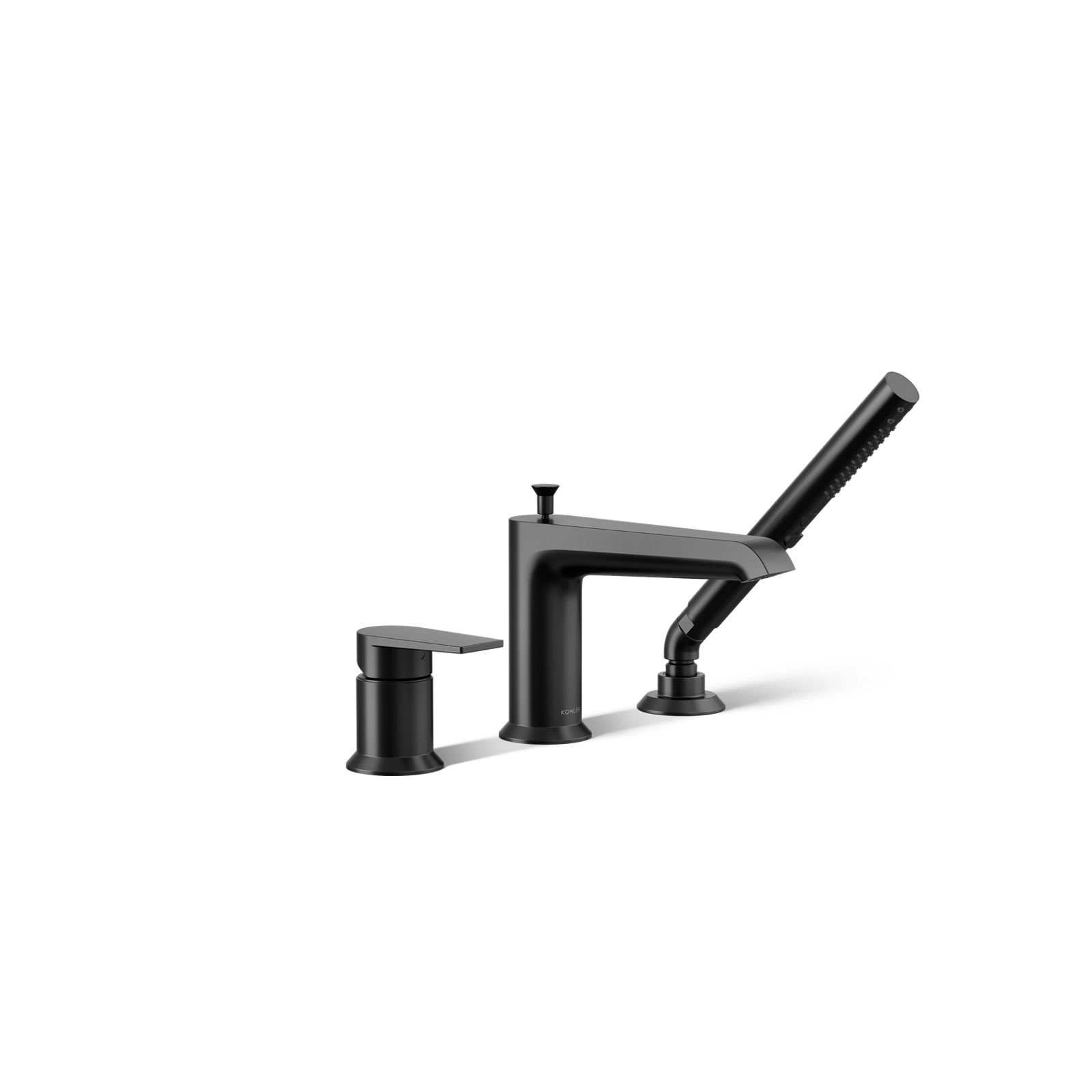 Hint Single-Handle Deck-Mount Bath Faucet With Handshower, Matte Black