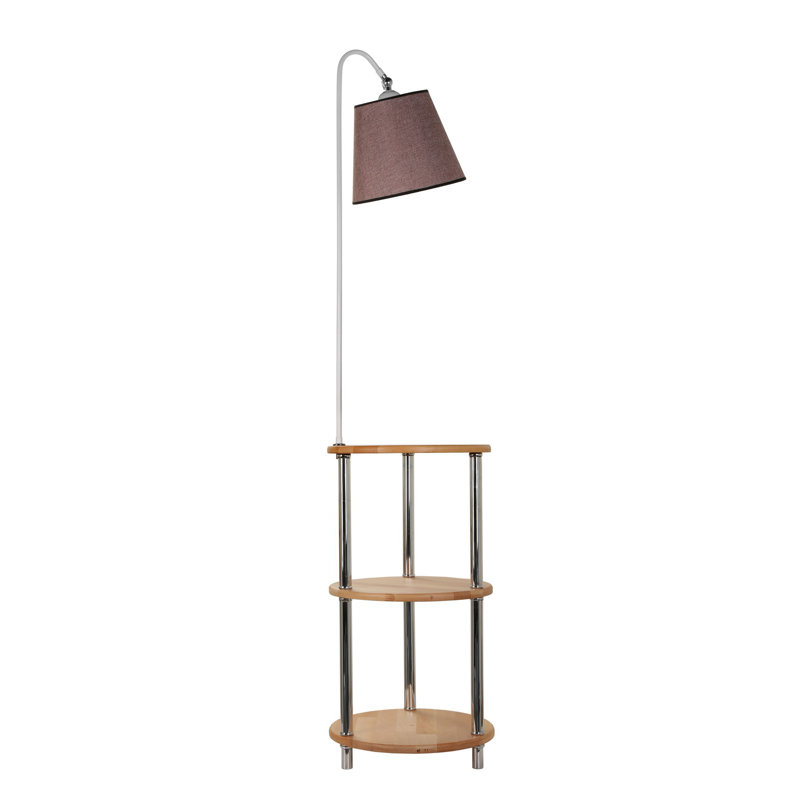 Lampe de table sur pied 65 "Hardaway, Blanc / Brun