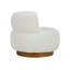 Luxueux fauteuil de salon rond avec mouvement doux et rembourré de tissu doux orné de meubles en bois massif 1pc