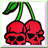 Cherry Skull Iron-On Patch Set (3 inches)