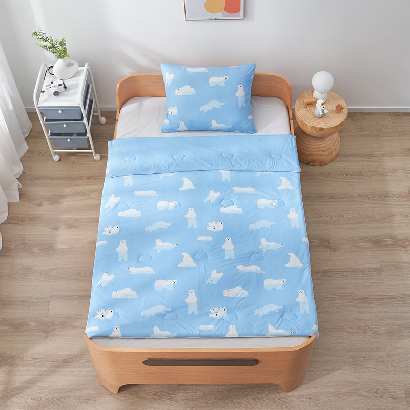 Dream Valley Outlast Cooling Comforter With 1 Pillowcase Set For Kids, Nasa-Grade Technology Cooling Blanket For Toddler, Q-Max  0.45 Aerocool Soft And Cool, Polar Bear, 50 * 70