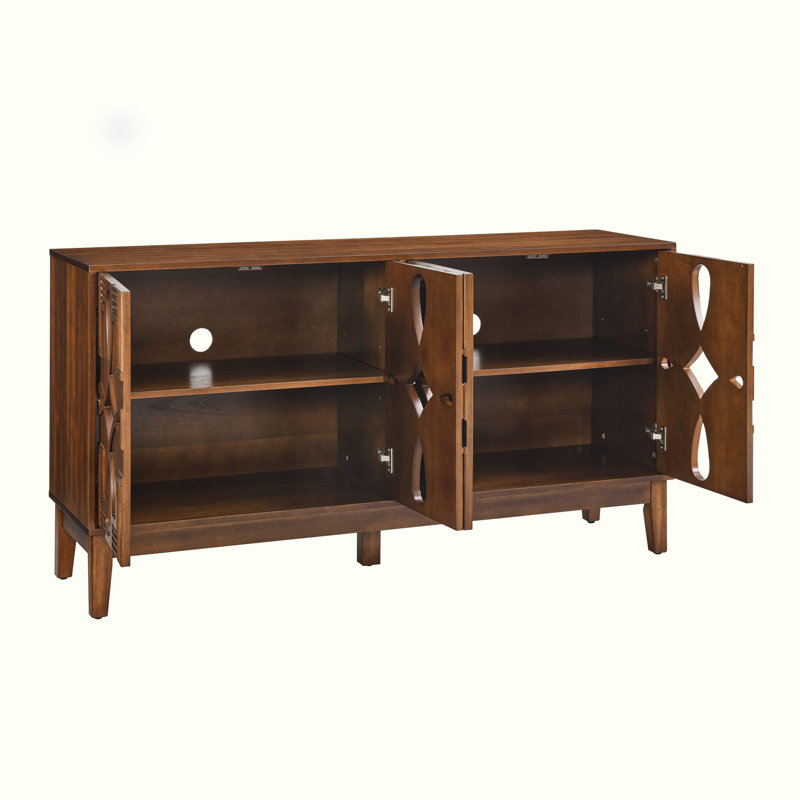 Console en L 60,5 po avec 4 portes et tablettes réglables