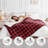 Red And Black Plaid Flannel Sherpa Throw Blanket,60" x 80" Reversible.-117217324