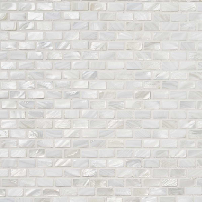 Mother of Pearl .5x1 Mini Brick Polished Pearl Shell Mosaic Tile