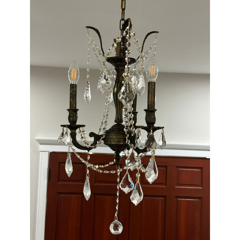 Lustre traditionnel / classique à 3 lumières de style bougie Toller, Bronze