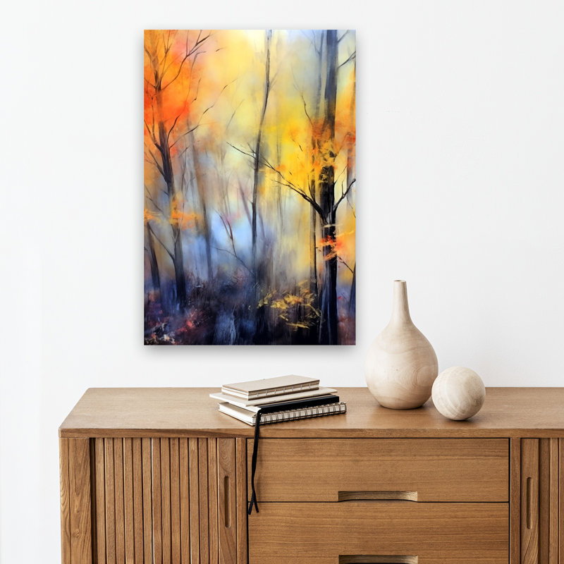Misty Autumn Forest, 18" H x 12" W