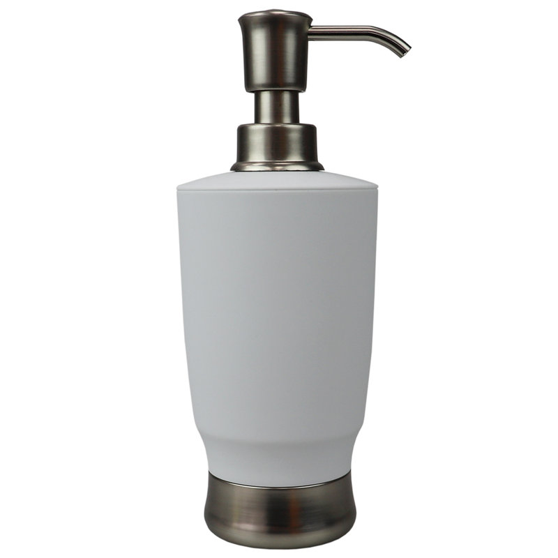 Distributeur de savon en plastique caoutchouté Rillie, Blanc