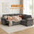 Upholstered Sofa With Ottoman-1241952411