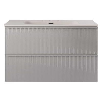 Astor 42" Single Vanity With Integrated White Solid Surfacetop