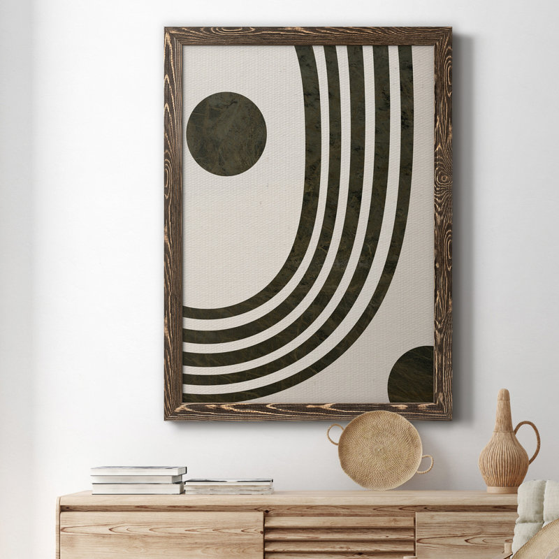 «Tubular Abstract I», peinture sur toile encadrée, Noyer, H 31,5 po x l 23,5 po x P 1,5 po