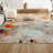 Lasley Contemporary POP Modern Abstract Vintage Cream/Orange Rug-1930661722
