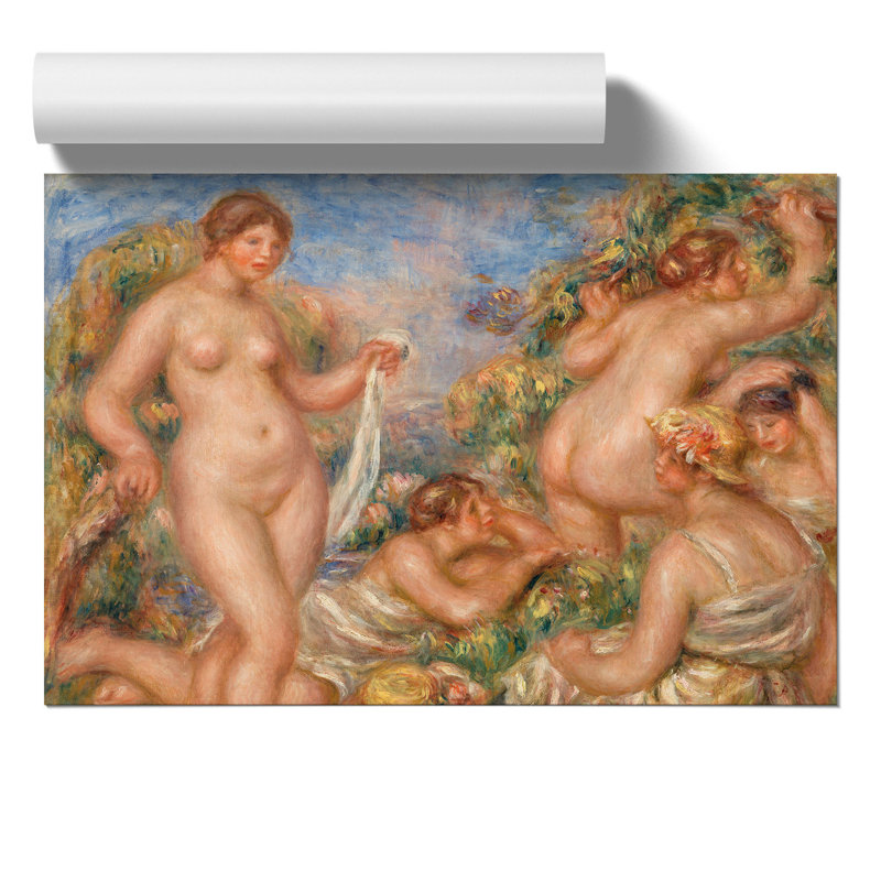 Five Bathers by Pierre Auguste Renoir - Frameless Print, 21cm H x 30cm W x 0.1cm D