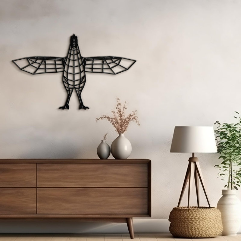 Décoration murale en métal, H 24 po x l 36 po x P 0,05 po, Noir